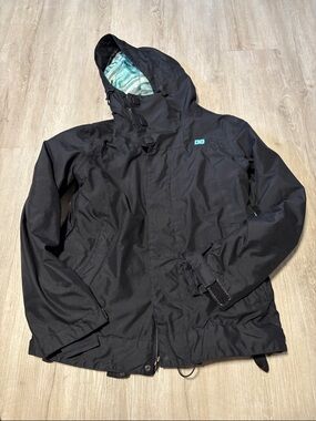 DC Black Hooded Shell Jacket - Outdoor Water-Resistant Coat
